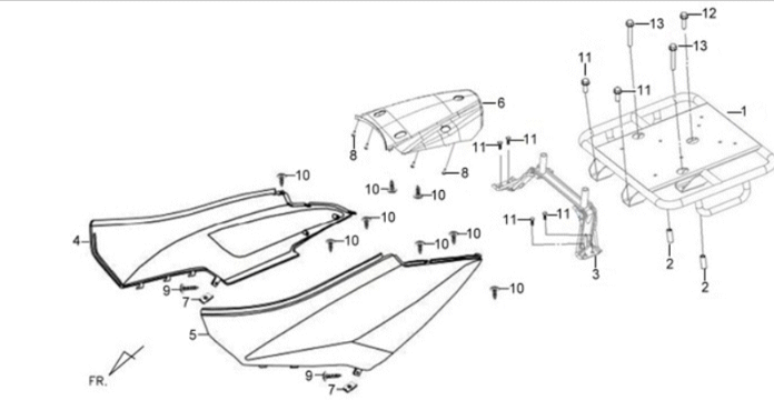 Beplating Sym X'PRO 125 Jet Black (BK5560S)
