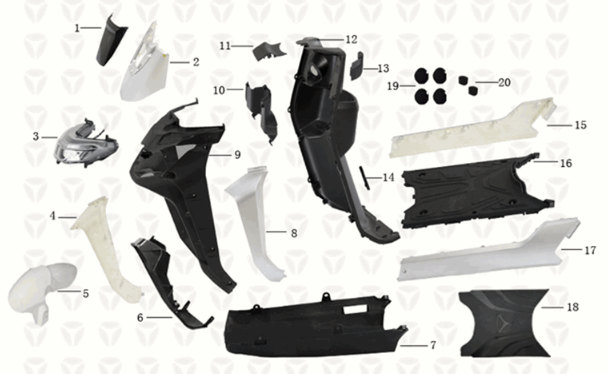 Front parts / footplate Yadea T9L