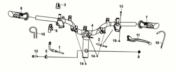 Cable - switch - handle lever Sym X-Pro 50 E5