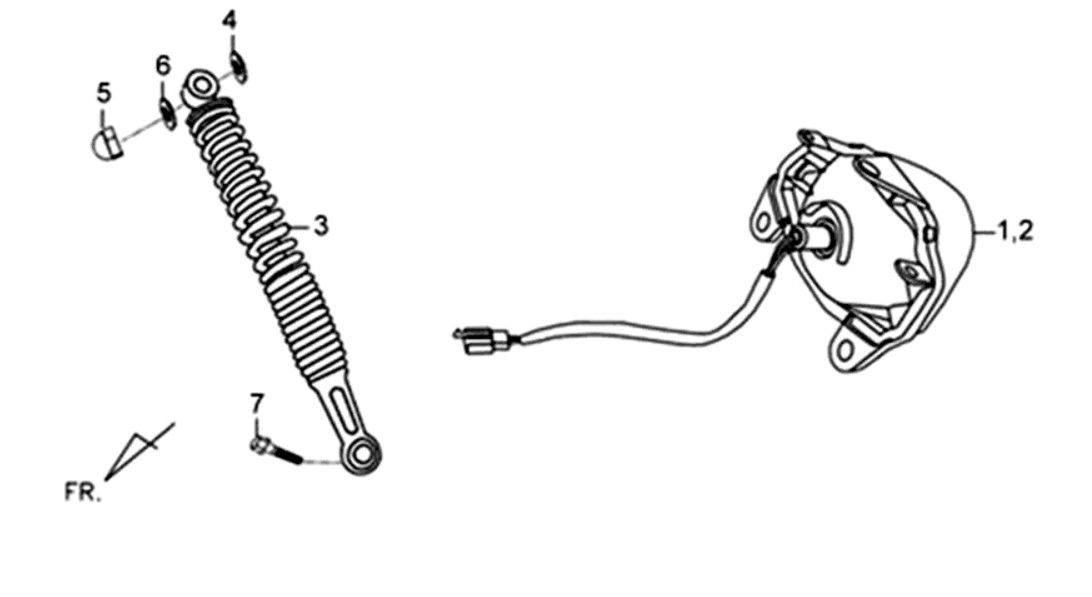 Achterlicht - achtertelescoop Sym XPRO 50 4-takt AC Euro 4