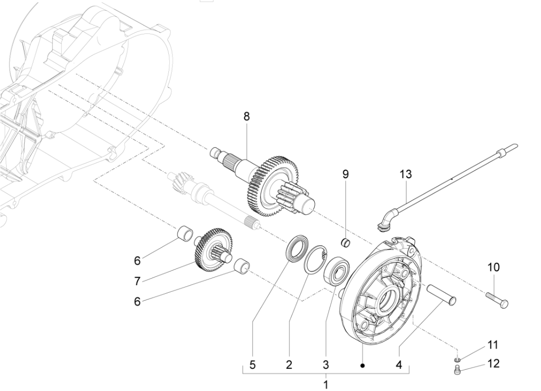 Vertanding - Overbrenging Vespa Sprint 50 4-takt IGET 3V Euro 4