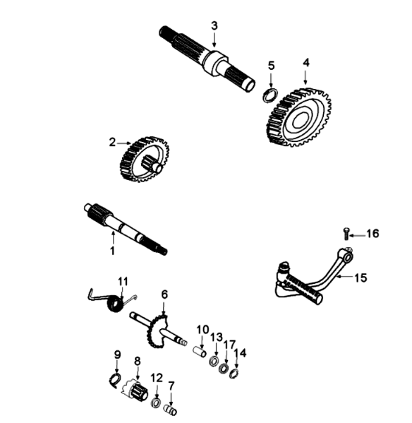 Aandrijfassen - kickstarter Peugeot Tweet 125 V E3 2013-2017