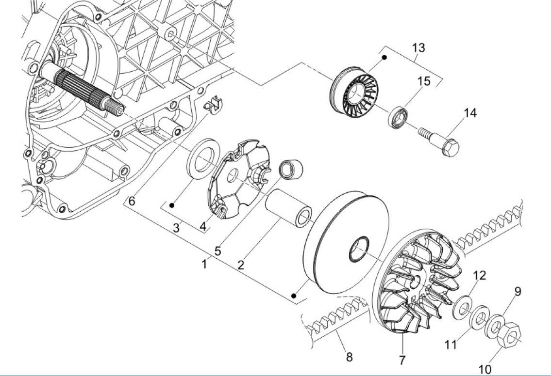 Variateur- V-snaar Vespa GTV 250 4V IE