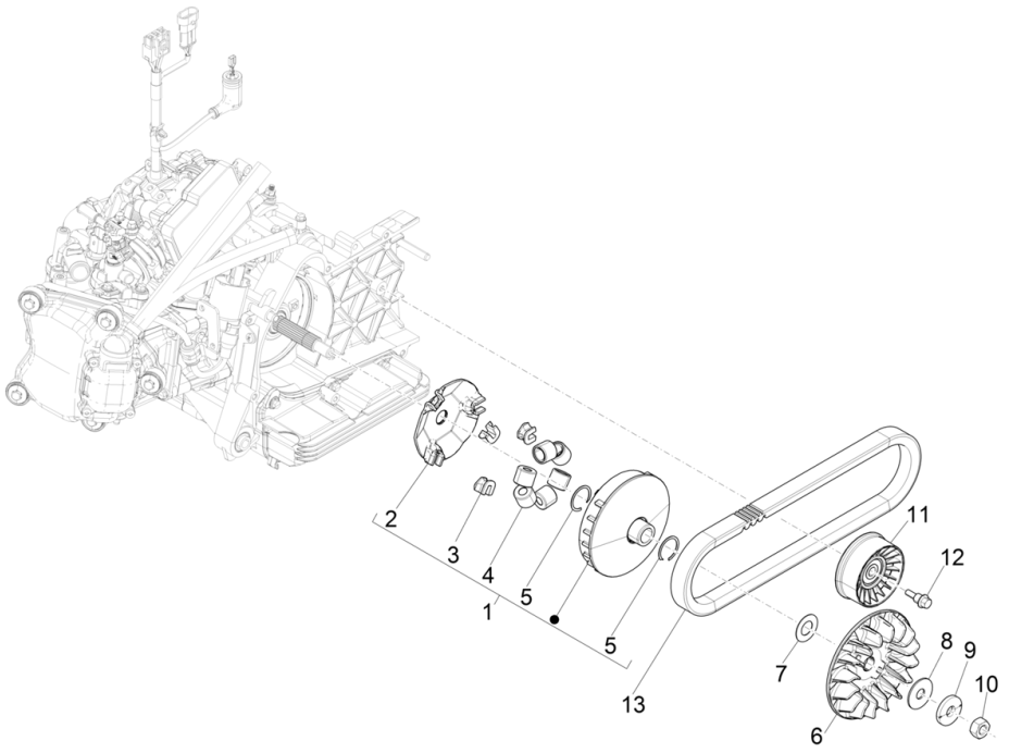 Variateur- V-snaar Piaggio Beverly 300 4V HPE ABS Euro 5 2021-2022