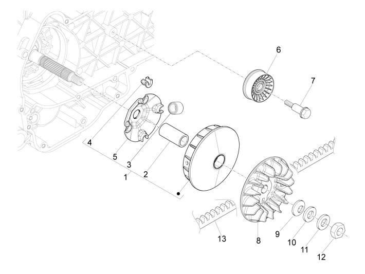 Variateur- V-snaar Piaggio Beverly 500 Euro 3 2007-2012