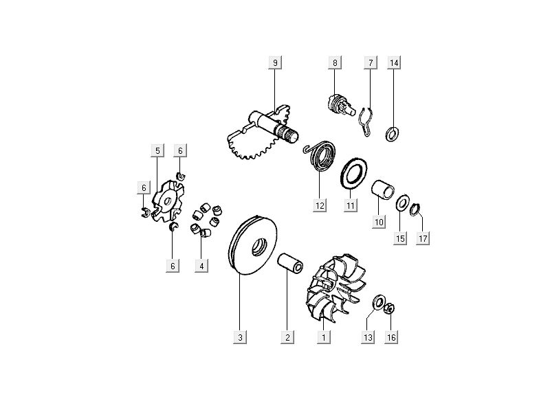 Variateur - Kickstarteras Kymco MXU 50
