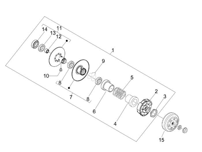 Koppeling - Koppelingshuis Vespa Sprint 50 4-takt 4V
