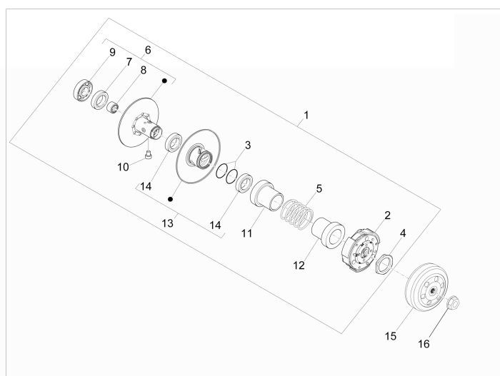 Koppeling - Koppelingshuis Vespa Primavera 50 4-takt 2V 25km/u