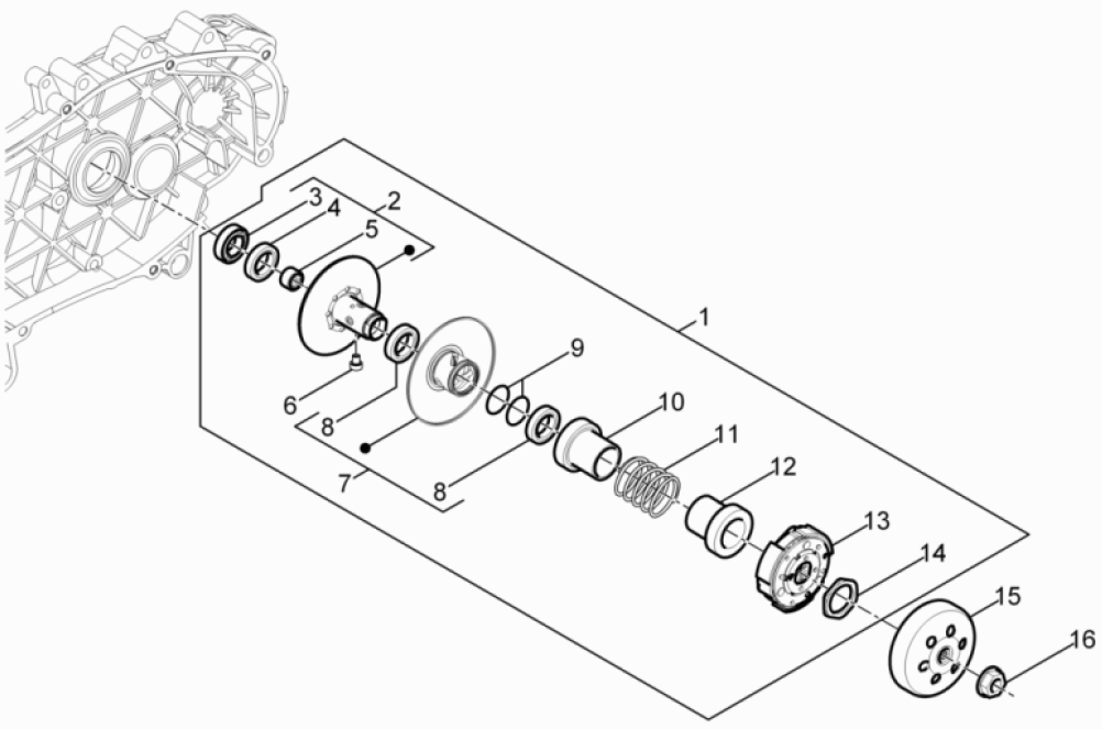 Koppeling Piaggio Liberty 50 4-takt AC IGET 3V Euro 5