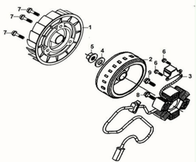 AC. gen assy Sym Fiddle IV 125i LC ABS E5 2020-2021
