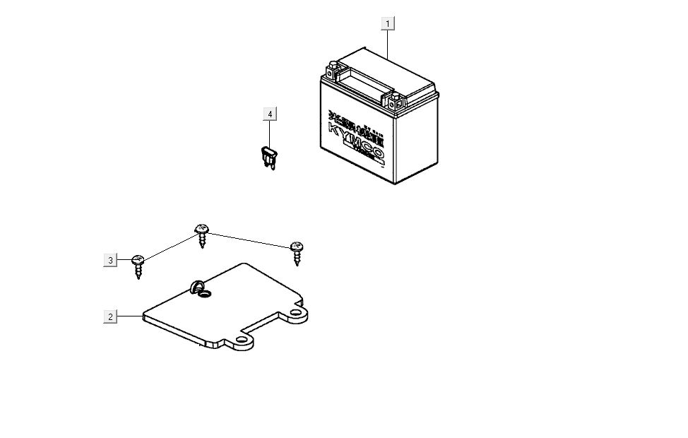 Accu Kymco G-Dink 2-takt Donkergrijs
