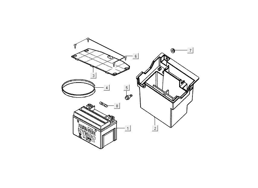 Accu Kymco Grand Dink 2-takt Zilver