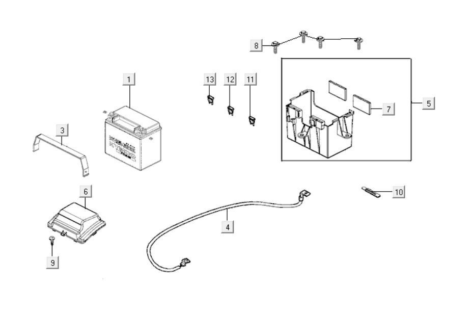Accu Kymco Xciting 400i matzwart