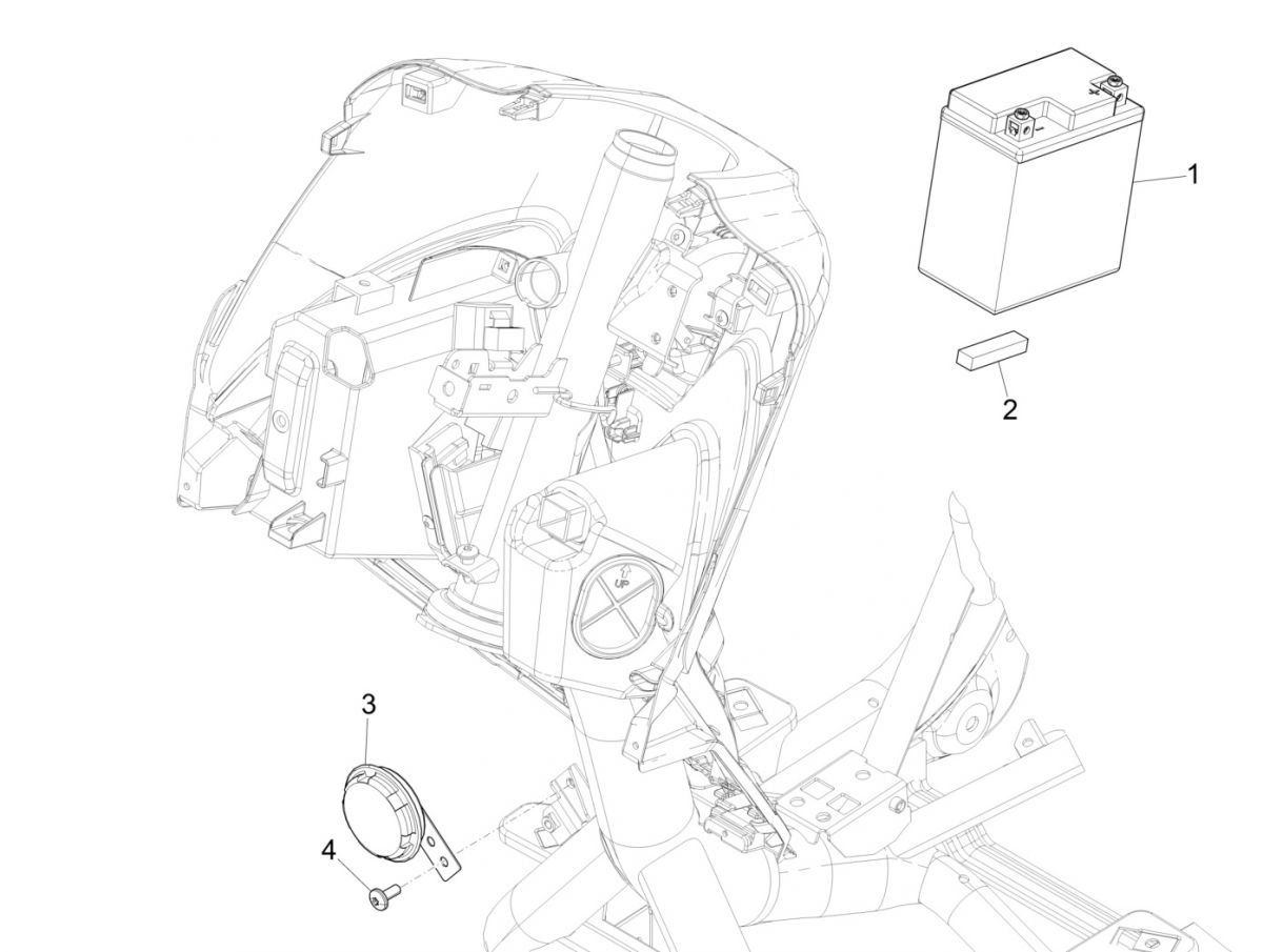 Accu - Claxon - Startrelais Piaggio Medley 125 IE ABS Euro 4 2016-2019