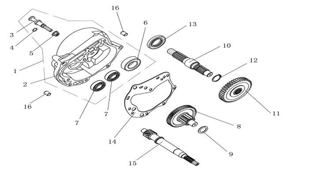 Vertanding - Overbrenging China Ape 50 zwart