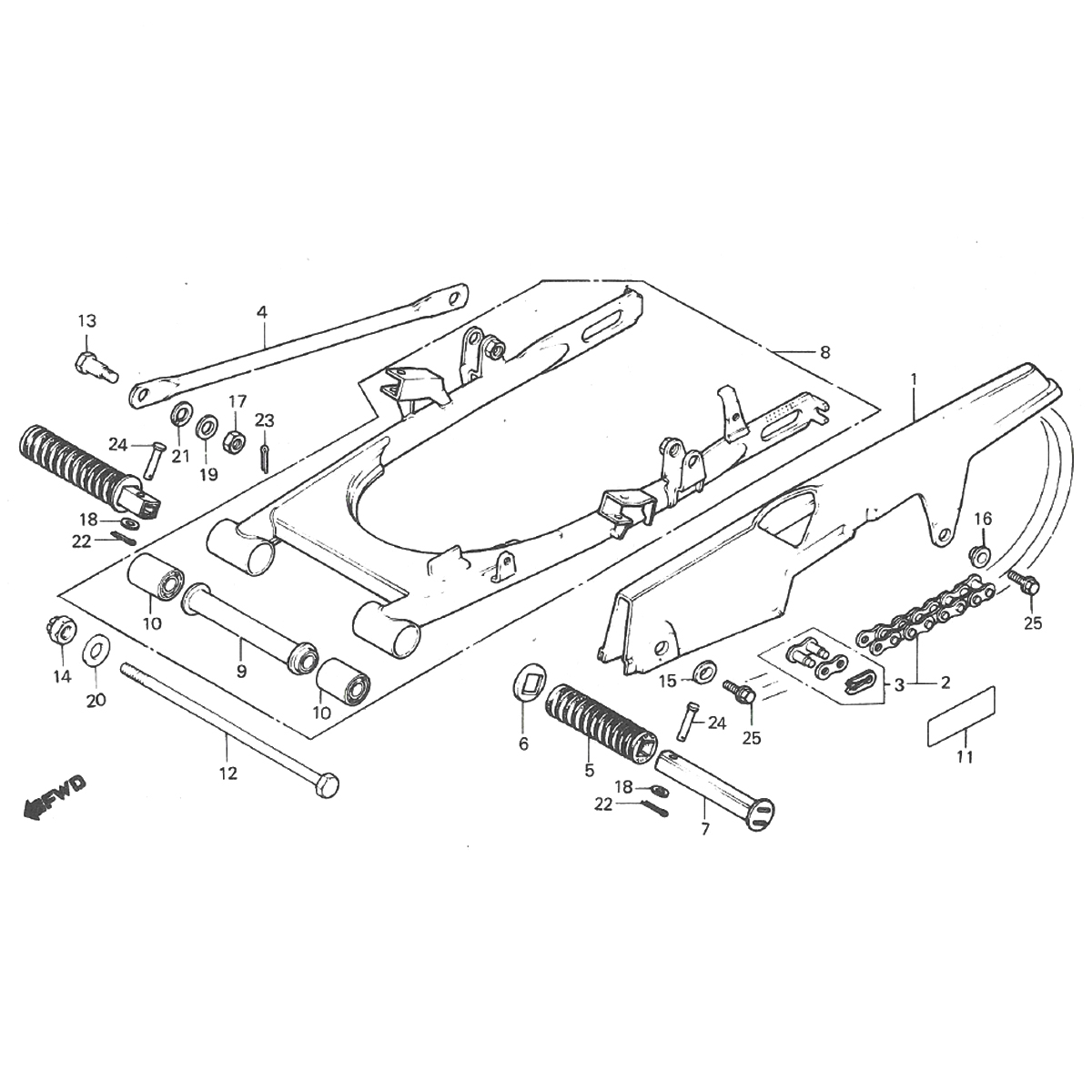Achterbrug Honda MT50