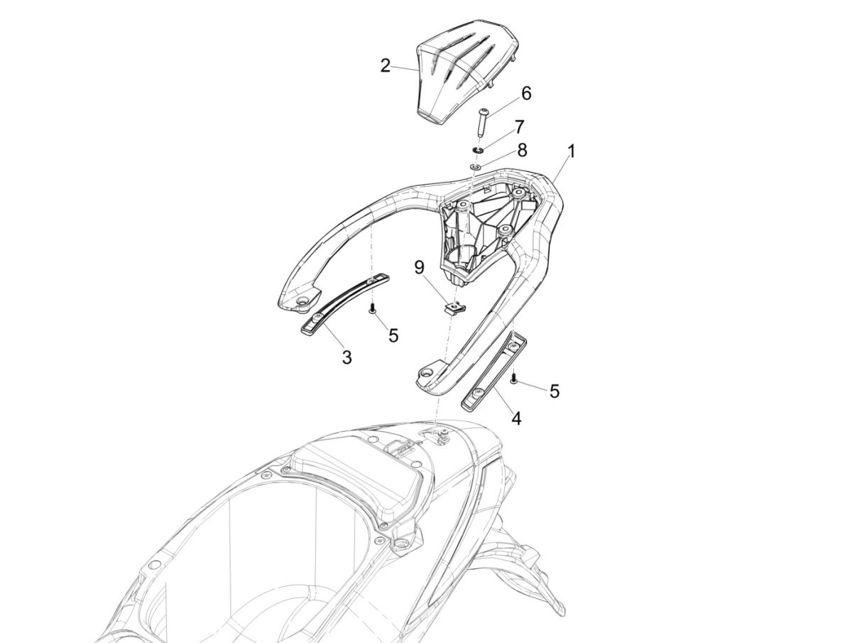 Achterdrager Liberty 125 IGET 3V IE ABS Euro 4  2015-2019