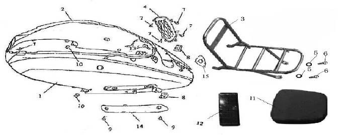 Motorschermen - Achterdrager AGM GT wit