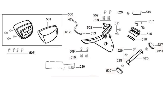 Achterlicht - Achterspatbord China Classic S brons