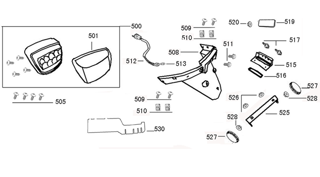 Achterlicht - Achterspatbord Edwards Maple V50-2 lichtblauw metallic