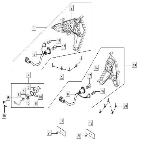Achterlicht Kymco MXU 500
