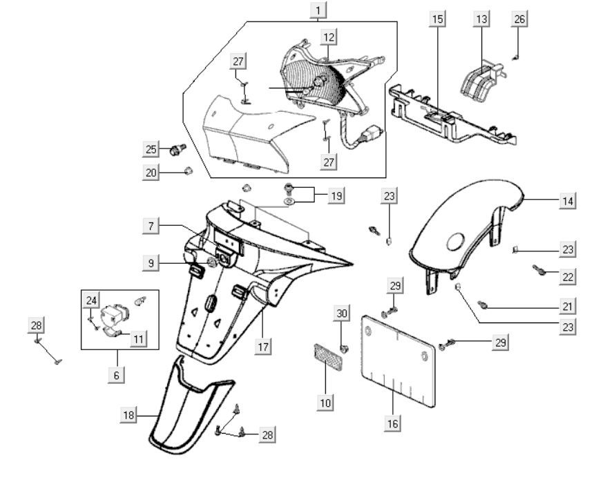 Achterlicht - Schokbreker Kymco Grand Dink 250