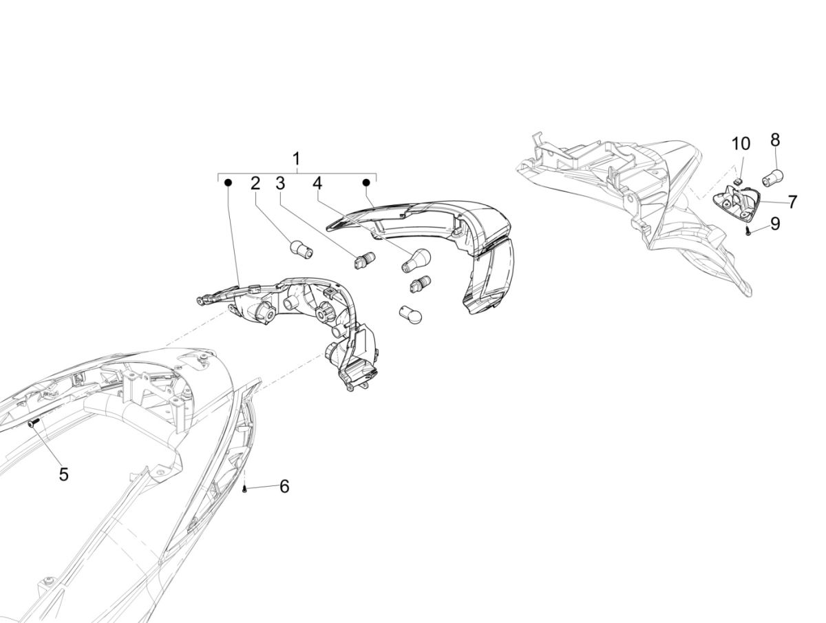 Achterlicht Piaggio Liberty 125 IGET 3V IE ABS Euro 4 2015-2019