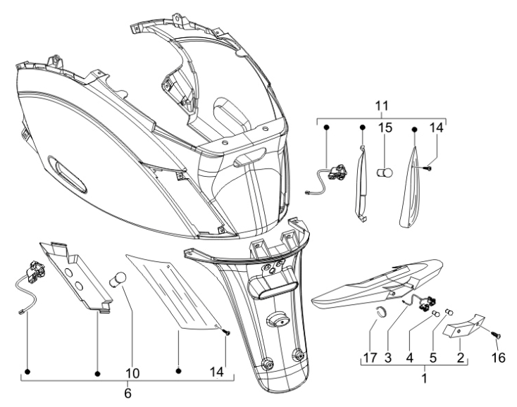 Achterlicht Piaggio Zip 2000 4-takt AC