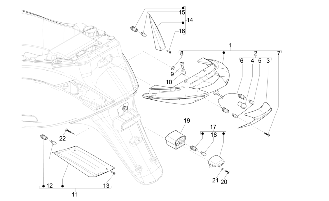 Achterlicht Piaggo Zip 50 4-takt IGET 3V Euro 4