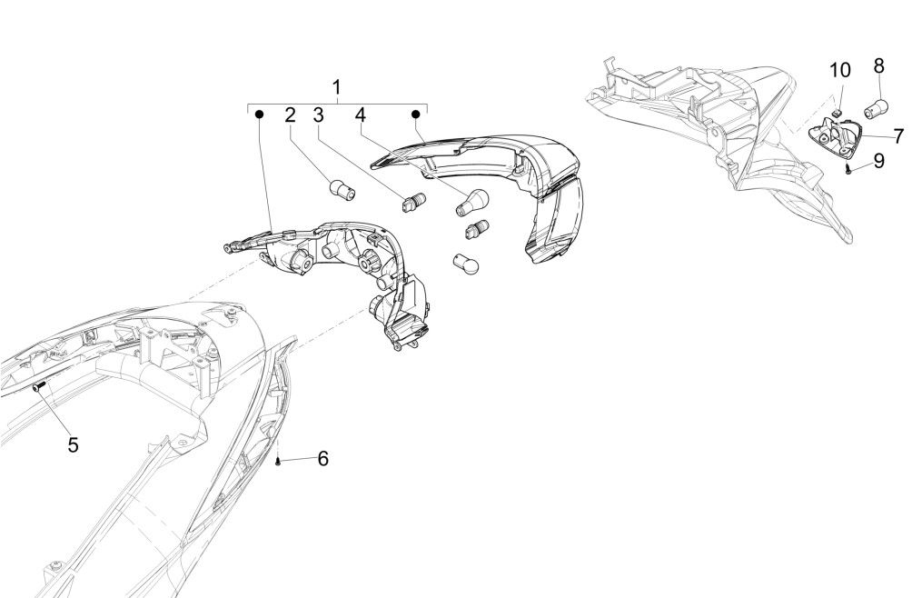 Achterlicht - Knipperlichten achterzijde Piaggio Liberty 125 IGET 3V ABS Euro 5