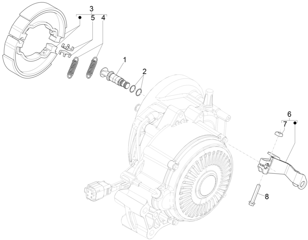 Achterrem - Remschoenen Vespa Elettrica 45km/u Euro 5 2021