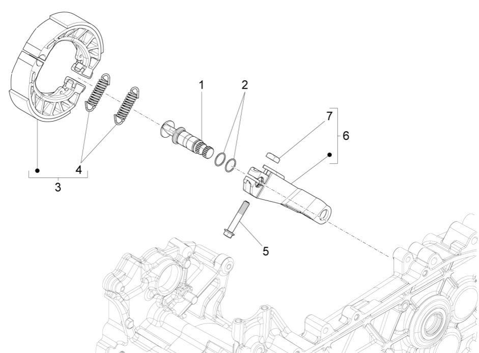 Achterrem - Remschoenen Piaggio Liberty 125 IGET 3V ABS Euro 5