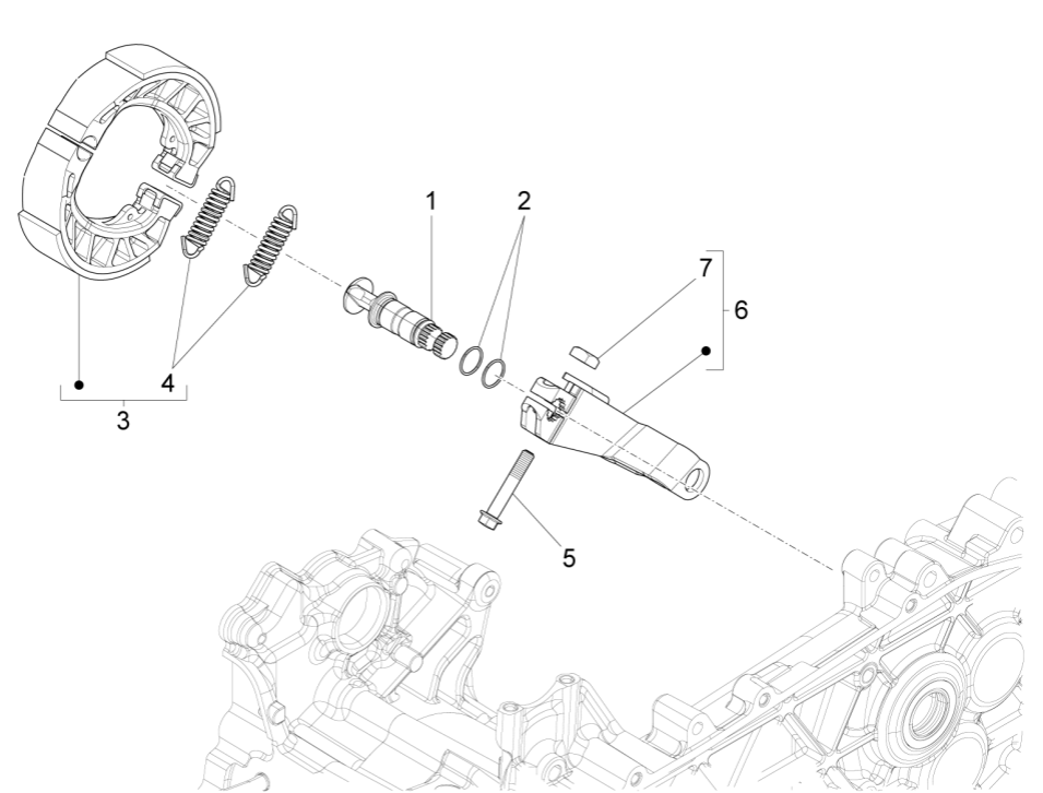 Achterrem - Remschoenen Piaggio Liberty 125 4-takt 3V IE Euro 3