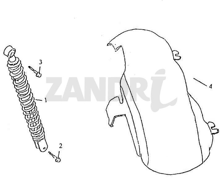 Achterspatbord - Schokbreker BTC Grande Retro GT1 wit zwart