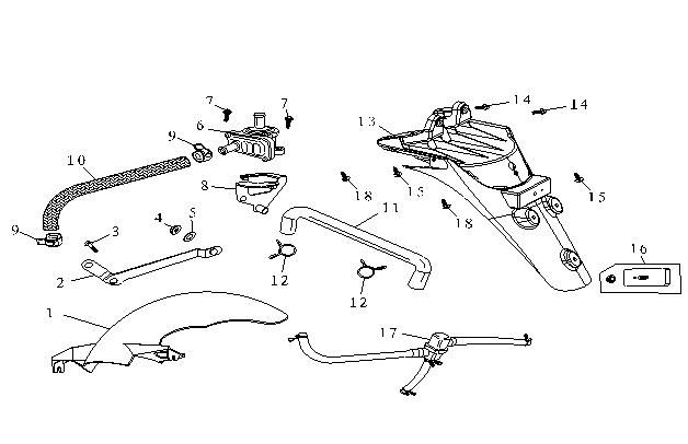 Achterspatbord AGM Fashion zwart