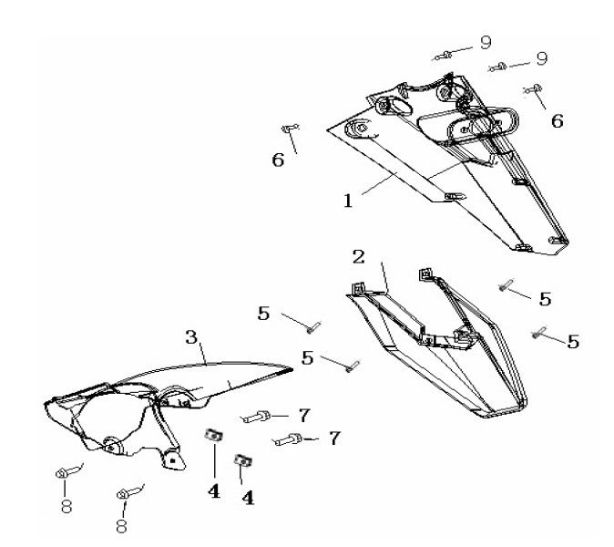 Achterspatbord Generic Ideo 50 2-takt koper 2010