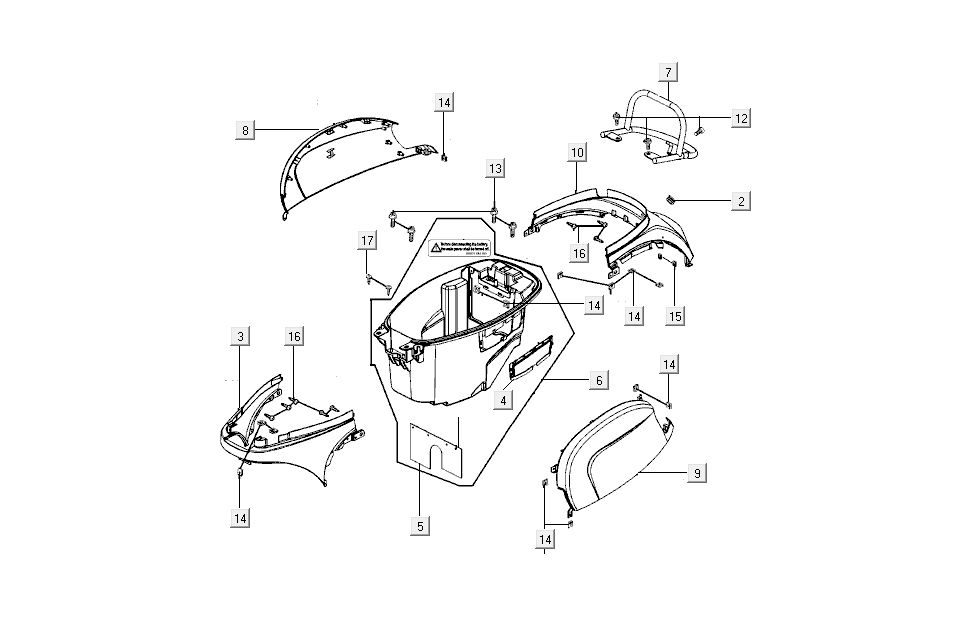 Motorschermen - Helmbak - Achterdrager Kymco New Sento 50i 4-takt zwart