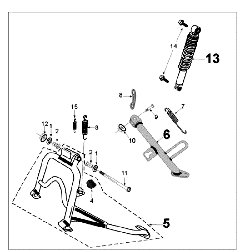 Schokbreker - Middenstandaard Peugeot Tweet old matzwart