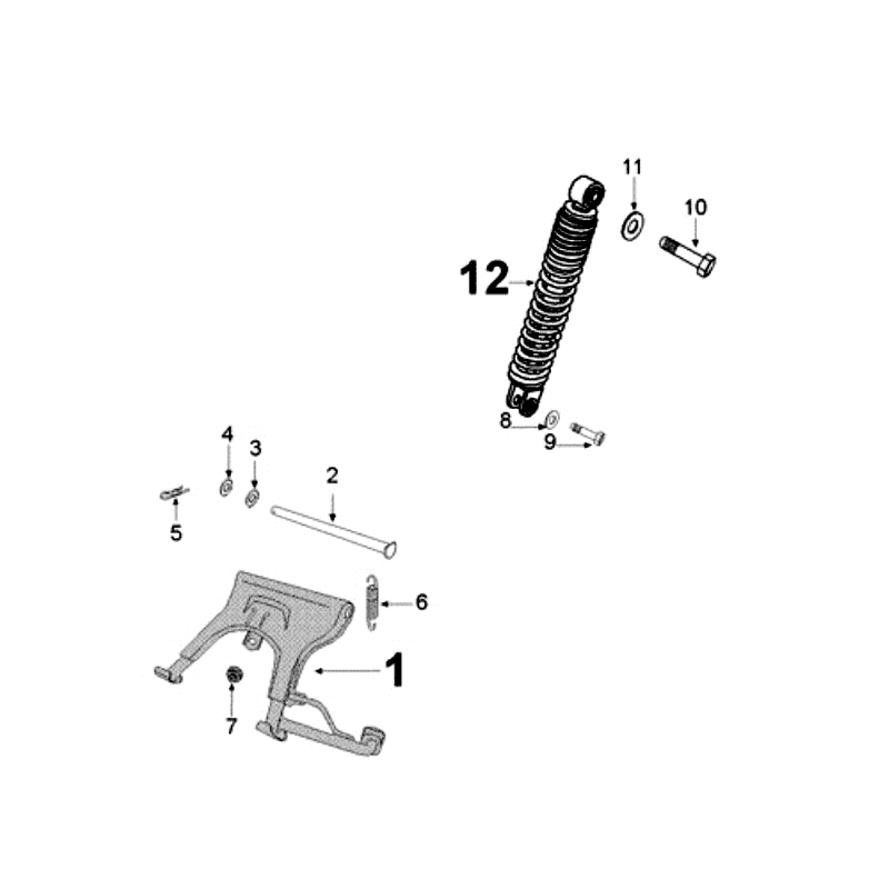 Schokbreker - Middenstandaard Peugeot Kisbee rood