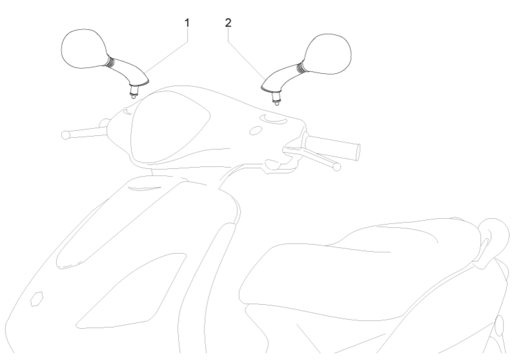 Spiegels Piaggio Fly 125 IE 4-takt 3V Euro 3