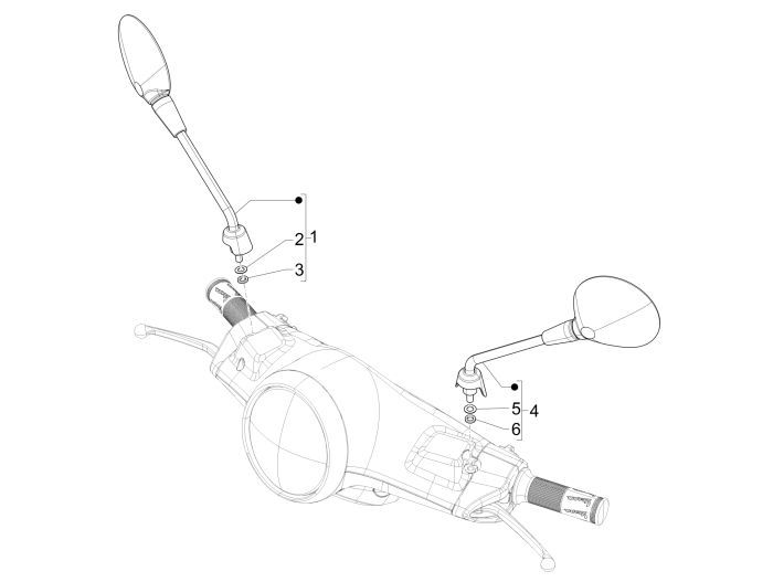 Spiegels Vespa Primavera 50 4-takt IGET 3V Euro 4