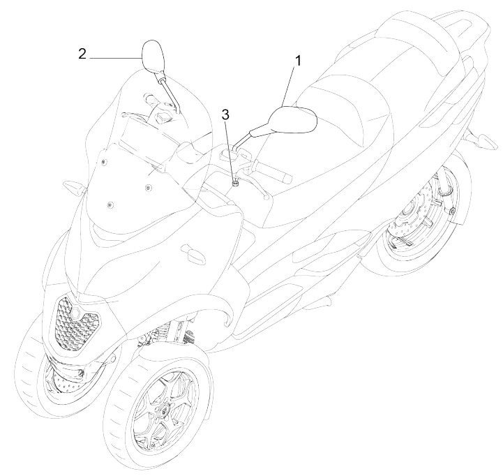 Spiegels Piaggio MP3 350 Maxi Sport ABS Euro 4 2018-2020