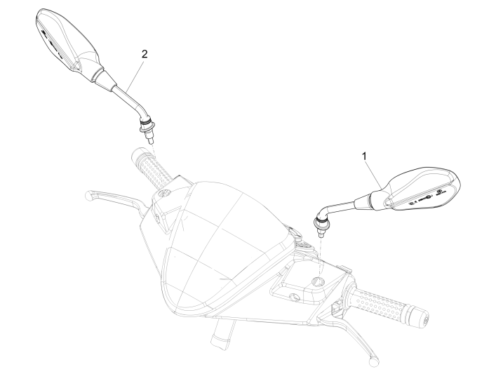 Spiegels Piaggio NRG Power DD 50 2-takt LC 2007-2017