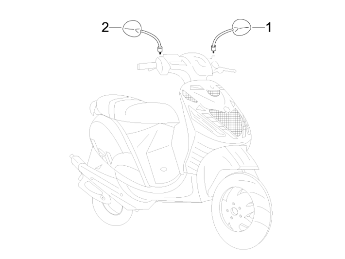 Spiegels Piaggio Zip 50 SP 2-takt LC 2006-2013