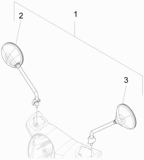 Spiegels Vespa GTS 250 ie 2005-2016 (zonder ABS)