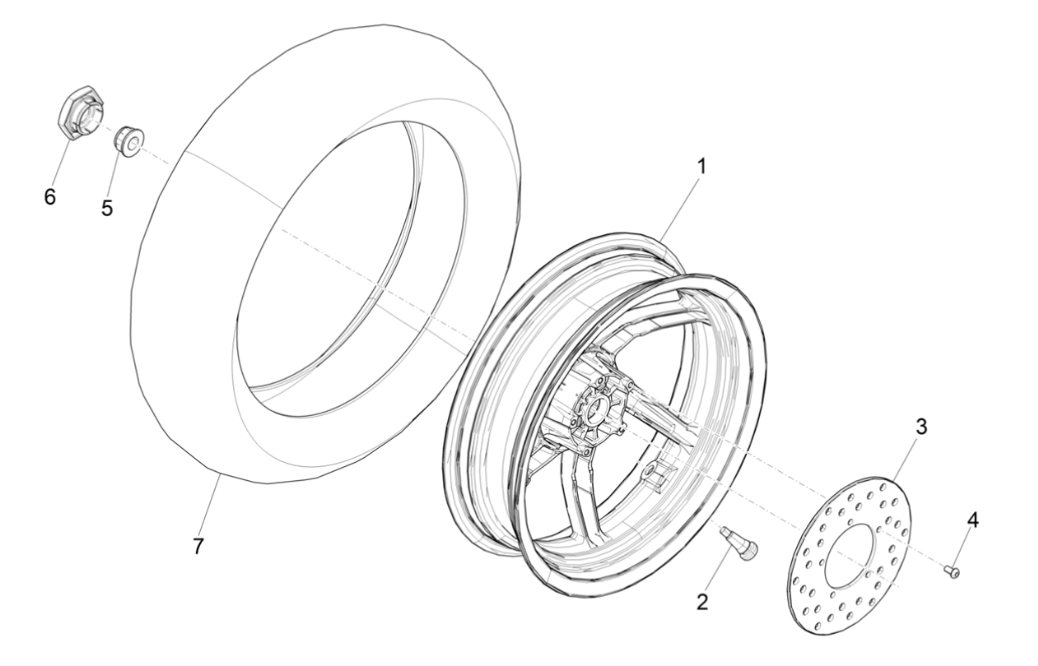 Achterwiel Piaggio NRG Power 50 2-takt LC Euro 4
