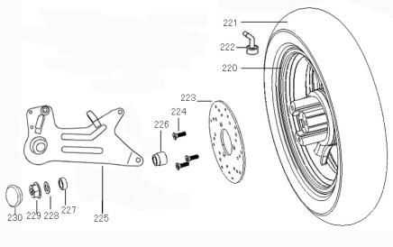 Achterwiel - Remschoenen Benzhou ZN50QT-36 creme