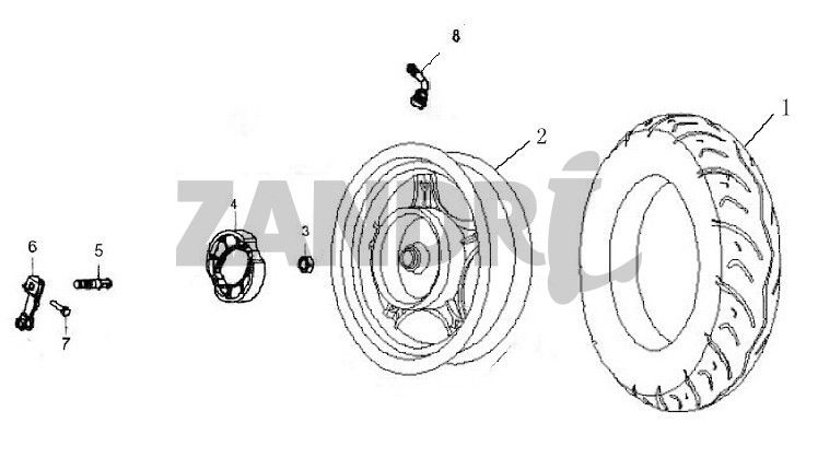 Achterwiel - Remschoenen BTC Grande Retro GT1 blauw creme metallic
