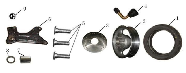 Achterwiel - Remschijf China LX antraciet