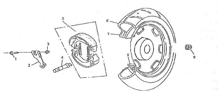 Achterwiel - Remschoenen Lintex Retro 125